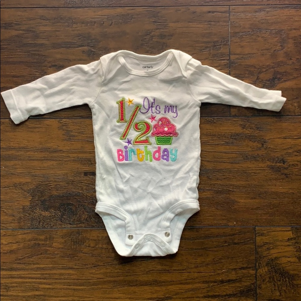 Half birthday onesie